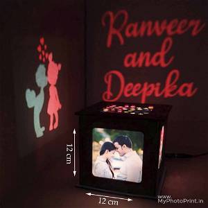 Customized Love Photo Shadow Box with Multicolour Electric Night Lamp Choose Occasion > We Call You After Order Also