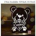 Customized Multicolor Cute Teddy Bear Name Board With Led and Remote #1573