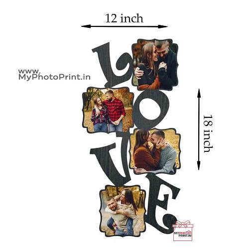 Personalized Love Wooden Photo Frame Collage 4 Photos