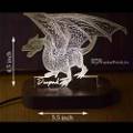 Personalized Dragon Acrylic 3D illusion LED Lamp with Color Changing Led and Remote#1592