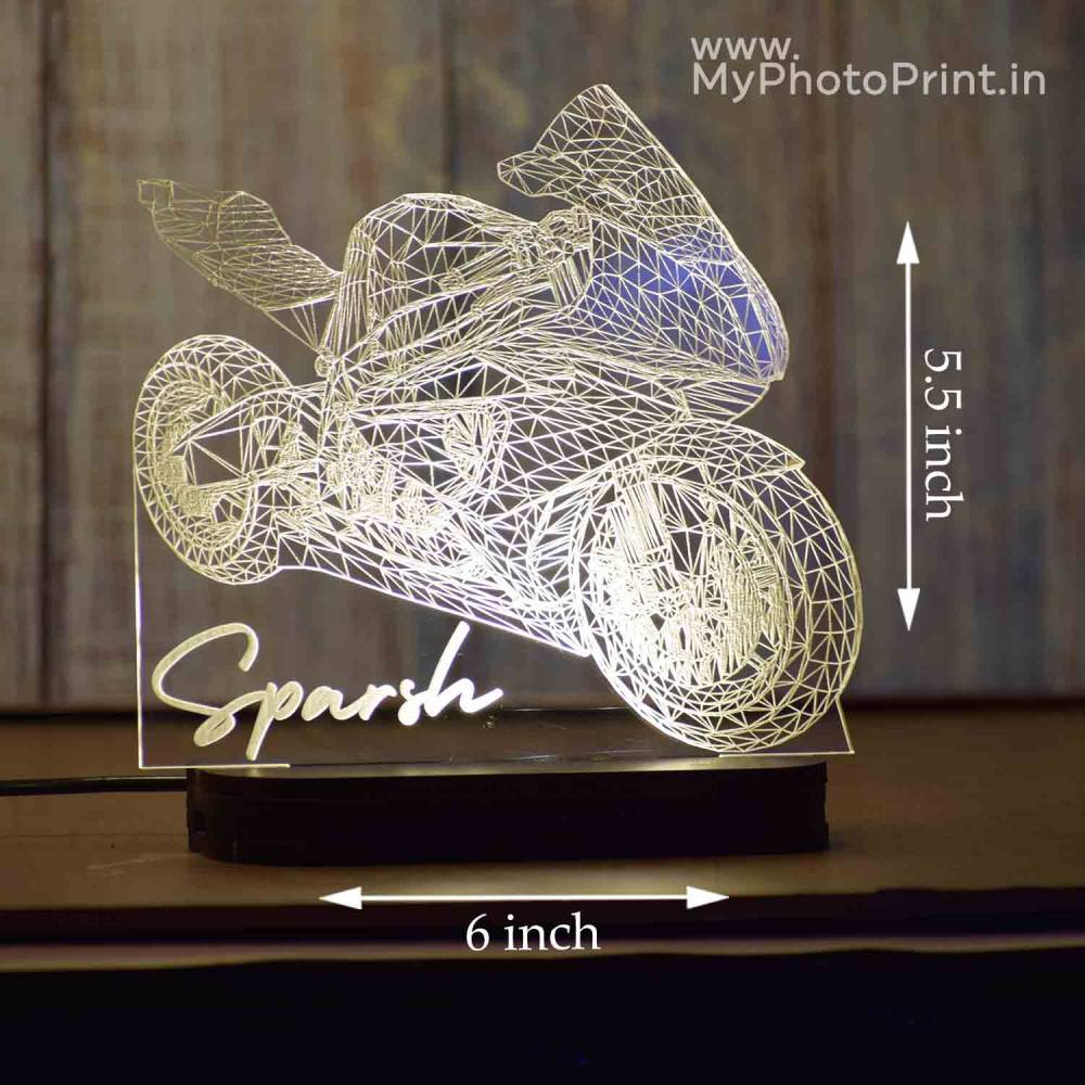 Personalized 3D Bike Acrylic 3D illusion LED Lamp with Color Changing Led and Remote#1593