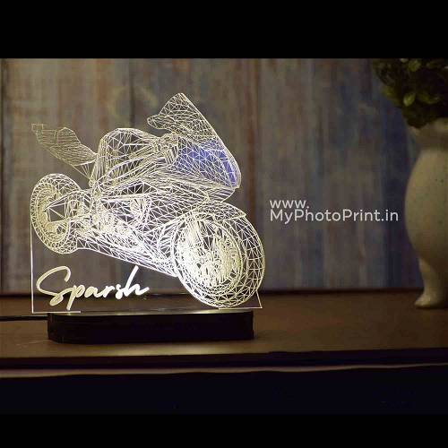 Personalized 3D Bike Acrylic 3D illusion LED Lamp with Color Changing Led and Remote#1593