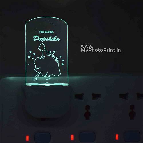 Personalized Angel Plug Acrylic Night Lamp With Multicolor Lights #1598