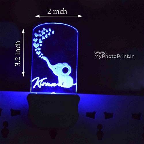 Personalized Heart Plug Acrylic Night Lamp With Multicolor Lights #1602