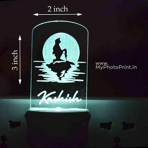 Personalized Mermaid Plug Acrylic Night Lamp With Multicolor Lights #1604