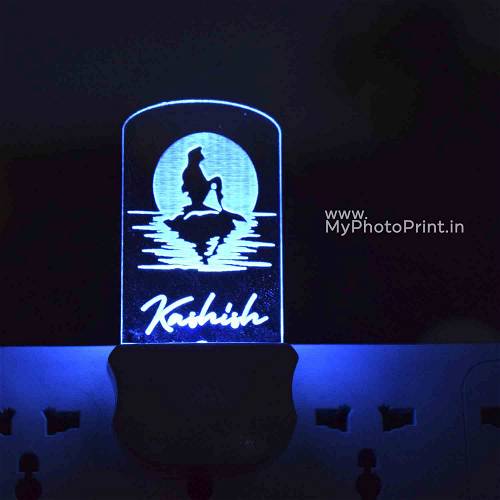 Personalized Mermaid Plug Acrylic Night Lamp With Multicolor Lights #1604