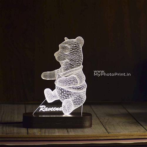 Customized Teddy Bear Acrylic 3D illusion LED Lamp with Color Changing Led and Remote #1609