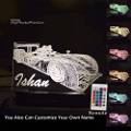 Personalized Racing Car Acrylic 3D illusion LED Lamp with Color Changing Led and Remote #1610