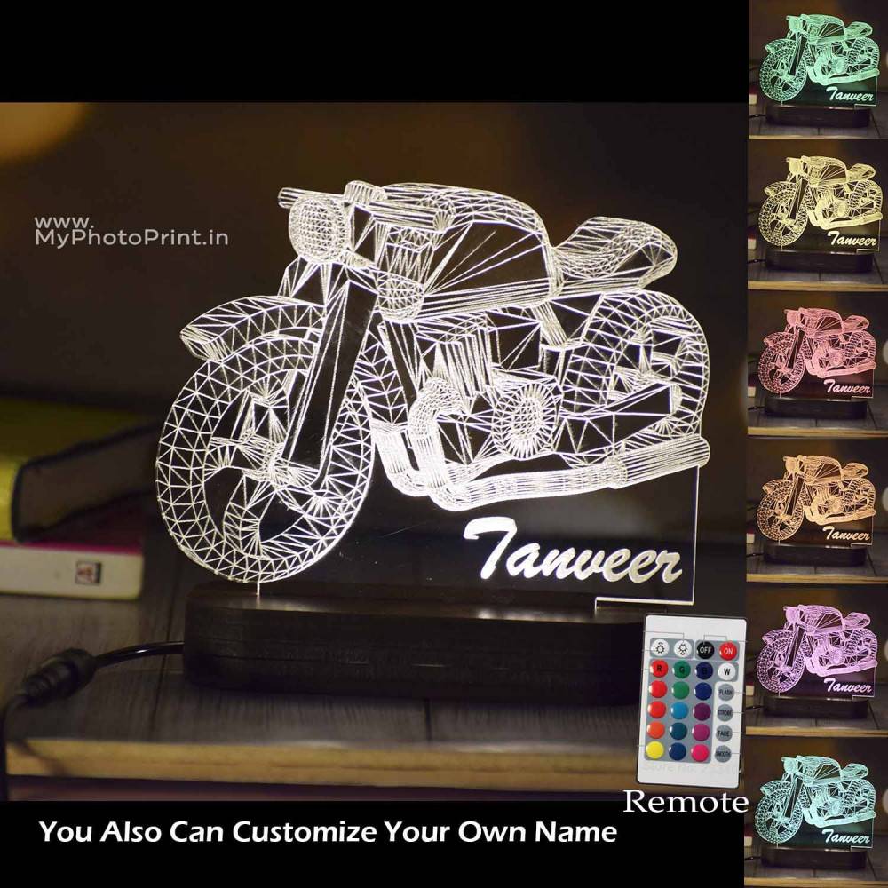 Personalized Bullet Acrylic 3D illusion LED Lamp with Color Changing Led and Remote #1611