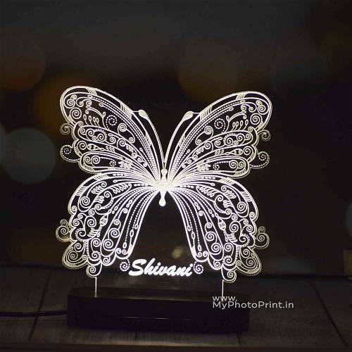 Personalized Butterfly Acrylic 3D illusion LED Lamp with Color Changing Led and Remote #1612