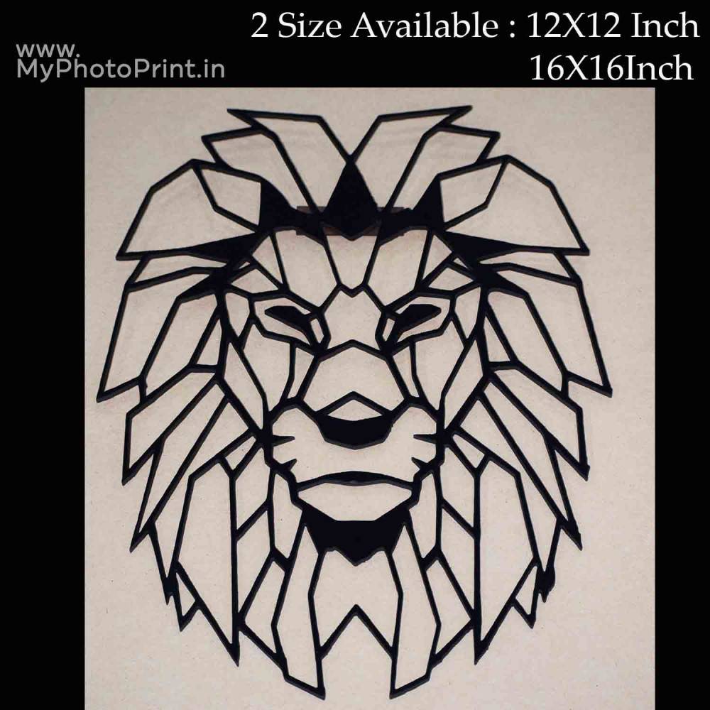 Lion Head Wooden Wall Decoration