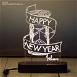 Personalized Happy New Year Acrylic 3D illusion LED Lamp with Color Changing Led and Remote #1640