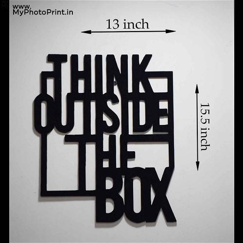 Think OutSide The Box Wooden Wall Decoration
