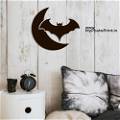 Bat & Moon Wooden Wall Decoration