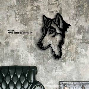 Wolf Head Wooden Wall Decoration