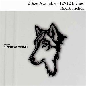 Wolf Head Wooden Wall Decoration