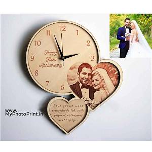 Custom Couple Photo Clock Engrave Photo Frame 2