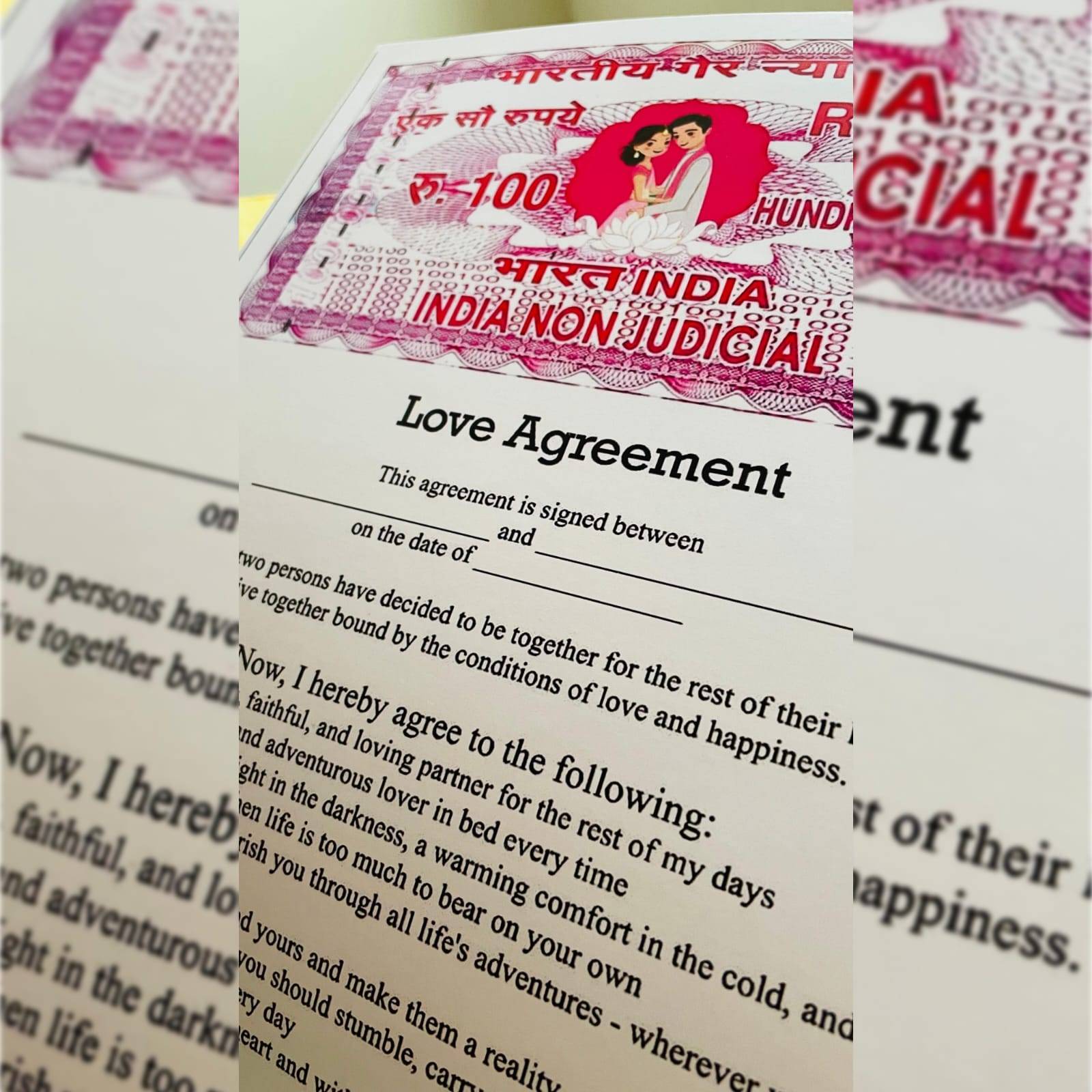Buy Love Contract Agreement Online in India - Etsy